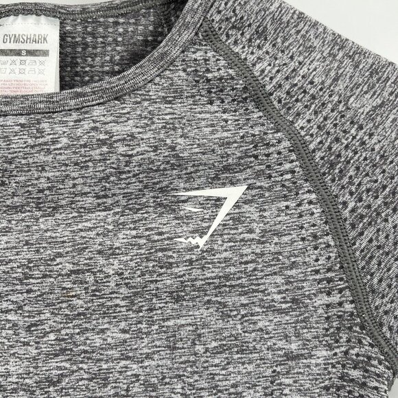 Gymshark Women's Cropped Activewear Top Tee Size S Small Gray - Picture 2 of 6